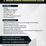 Kesempatan Berjuang Sebagai Dosen Tetap Ekonomi Syariah Dan Manajemen Pendidikan Islam