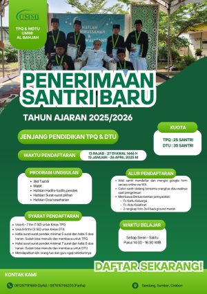 🌟 PSB TPQ DTA UMMI Tahun Ajaran 2025 – 2026 M 🌟
