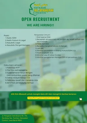 Lowongan Kerja Yayasan Al-Bahjah Cirebon