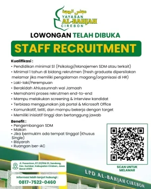 LOWONGAN KERJA – YAYASAN AL-BAHJAH